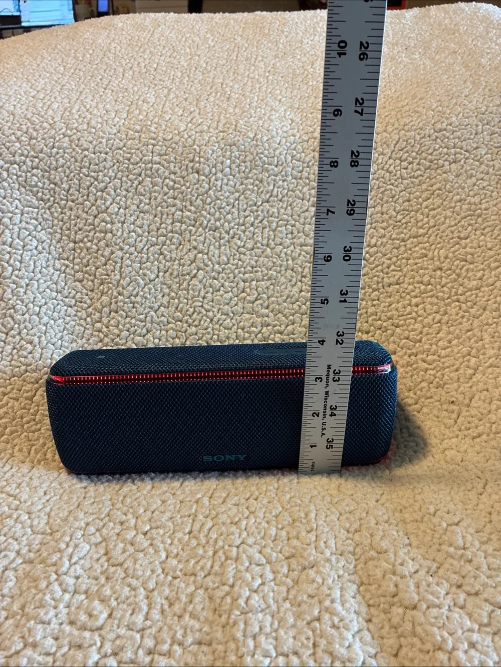 Sony Black Portable Bluetooth Speaker with Blue LED Strip